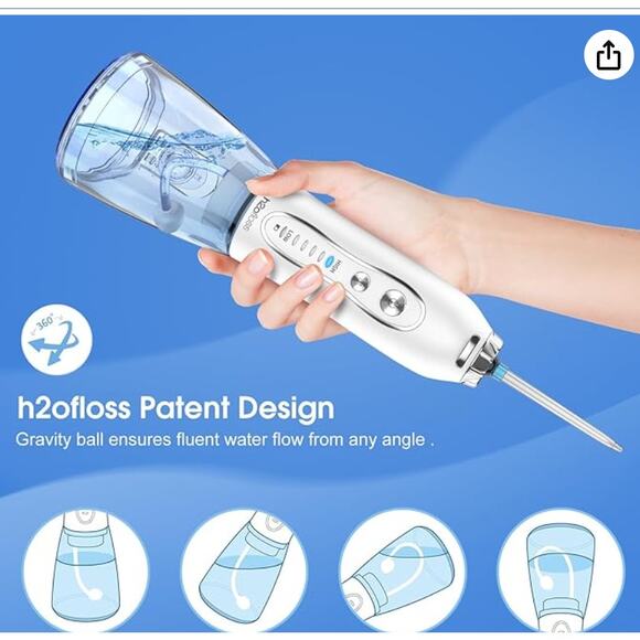 Dental Flosser 5 Modes, 6 Replaceable Tips, Rechargeable 300ml - Picture 6 of 6